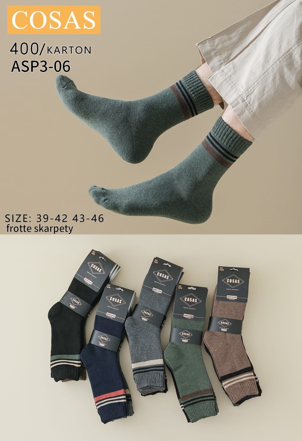  sosete barbati angora si lana culori combinate 39-42/ 43-46 40/set