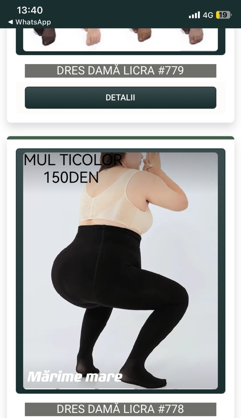  dres dama licra multicolor 150 den marime mare 6/set