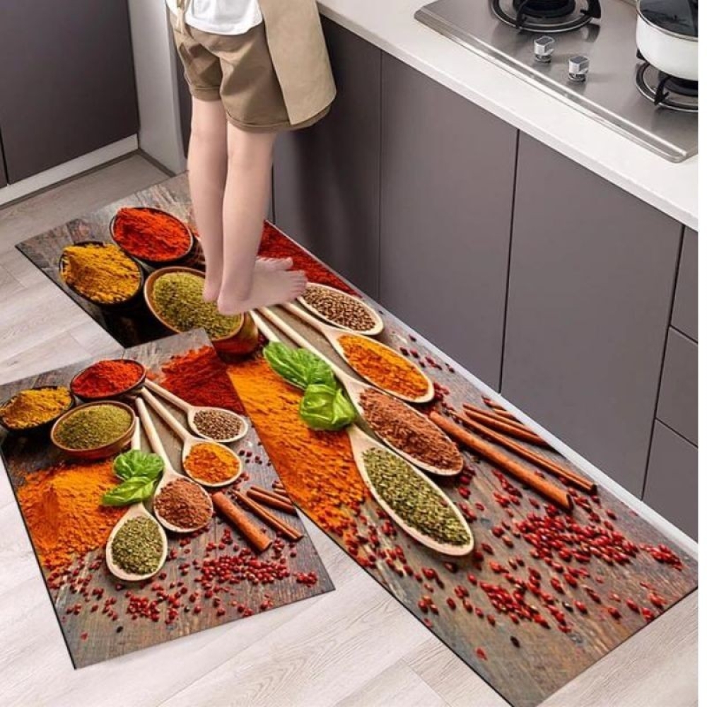  Set 2 Covoare de Bucatarie Antiderapant, 120 x 40 / 60 x 40 cm - Engros