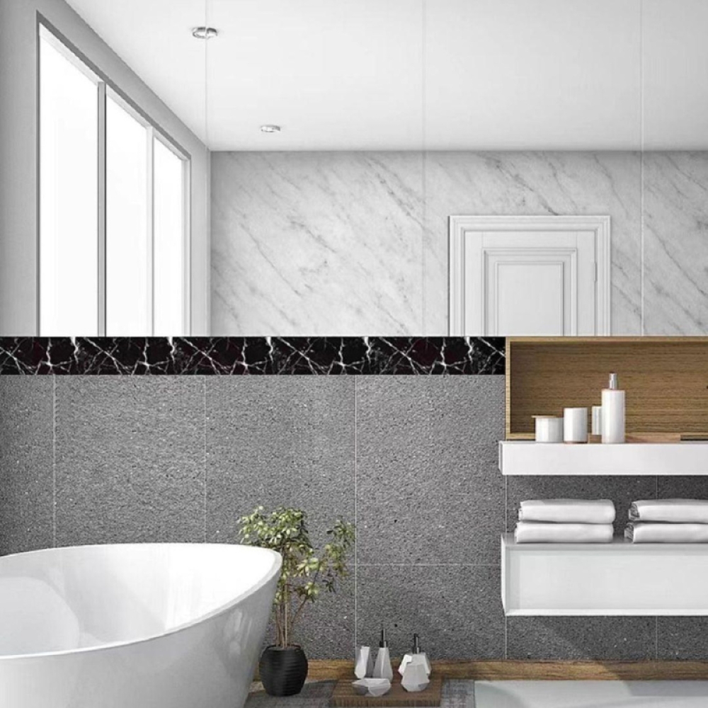  Plinta Autoadeziva Pentru Pardoseala Sau Perete Tip Marmura, Impermeabila, 10 X 500 cm , Engros