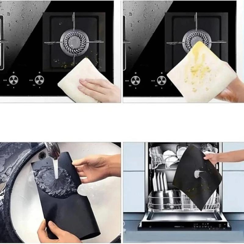  Set 4 Folii Teflon, Detasabile pentru Aragaz, Lavabila Reutilizabila - Engros