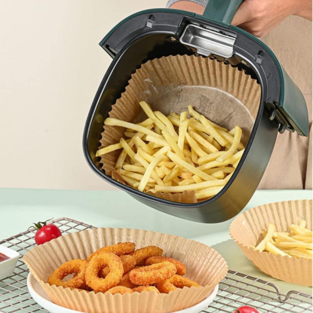  Set de 50 hartii de copt pentru friteuza Saizone bej, 16 x 4.5 cm - Engros