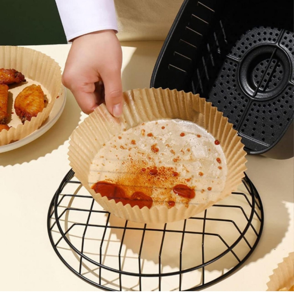  Set de 50 hartii de copt pentru friteuza Saizone bej, 16 x 4.5 cm - Engros