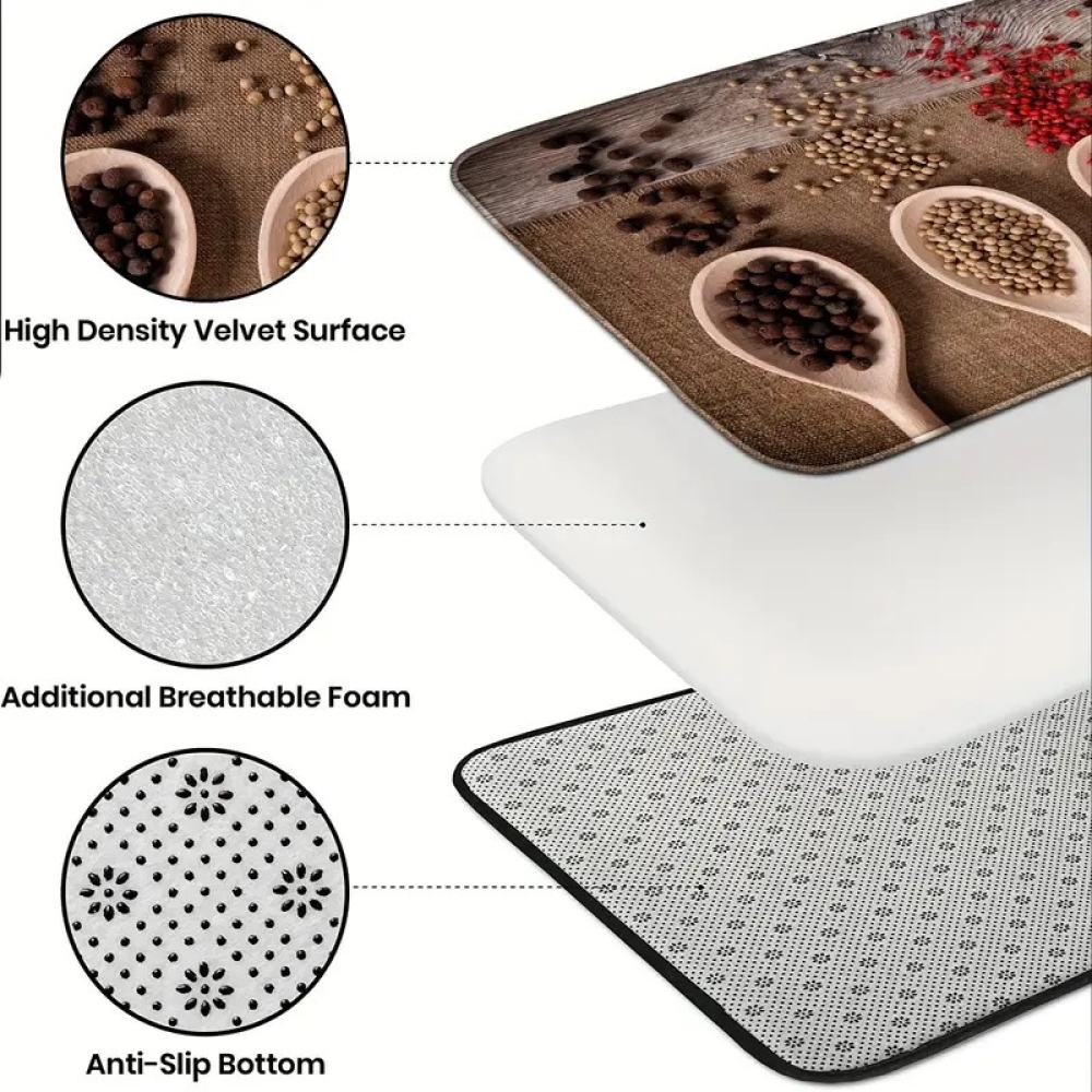  Set 2 Covoare de Bucatarie Antiderapant, 120 x 40 / 60 x 40 cm - Engros