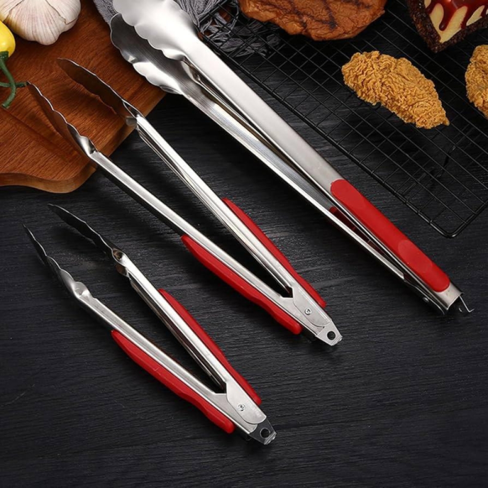  Cleste pentru mâncare, tensiune precisă a arcului, antiderapant, ușor de curatat roțel inoxidabil, 22 x 4 x 4 cm, Engros