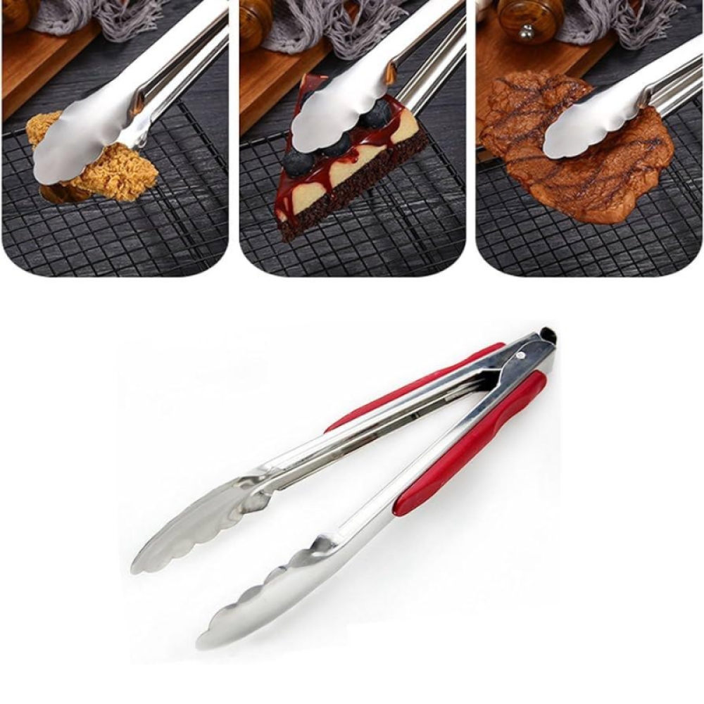  Cleste pentru mâncare, tensiune precisă a arcului, antiderapant, ușor de curatat roțel inoxidabil, 22 x 4 x 4 cm, Engros