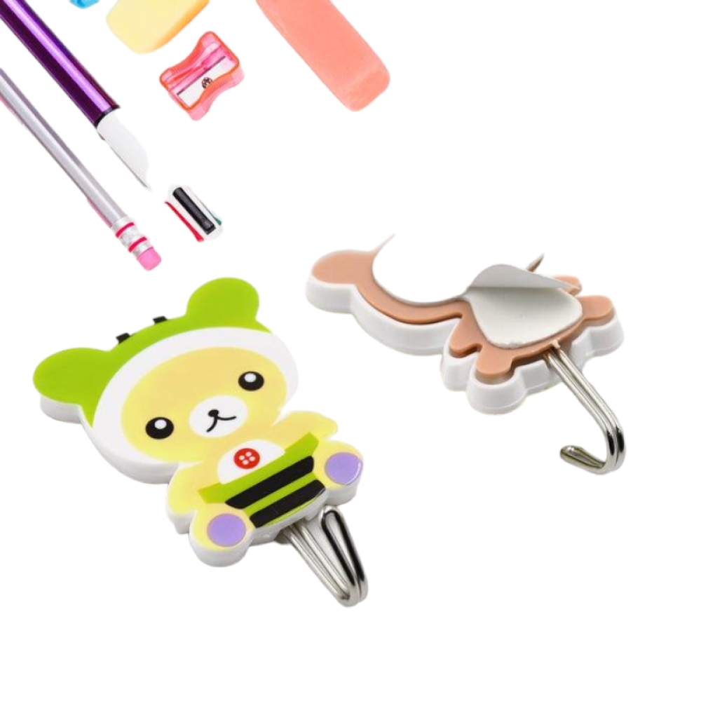  Cârlige de perete autoadezive cu desene animate cu zâmbet, 2 pe set  Engros