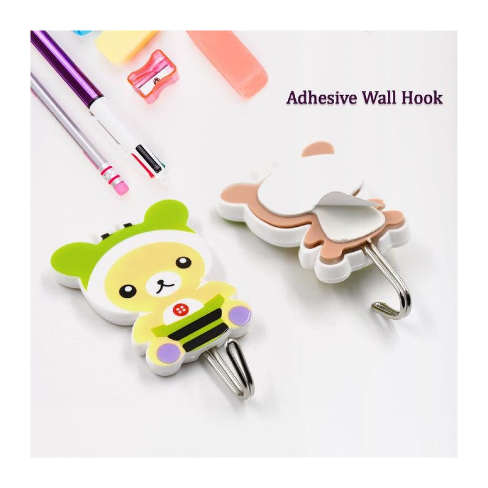  Cârlige de perete autoadezive cu desene animate cu zâmbet, 2 pe set Engros