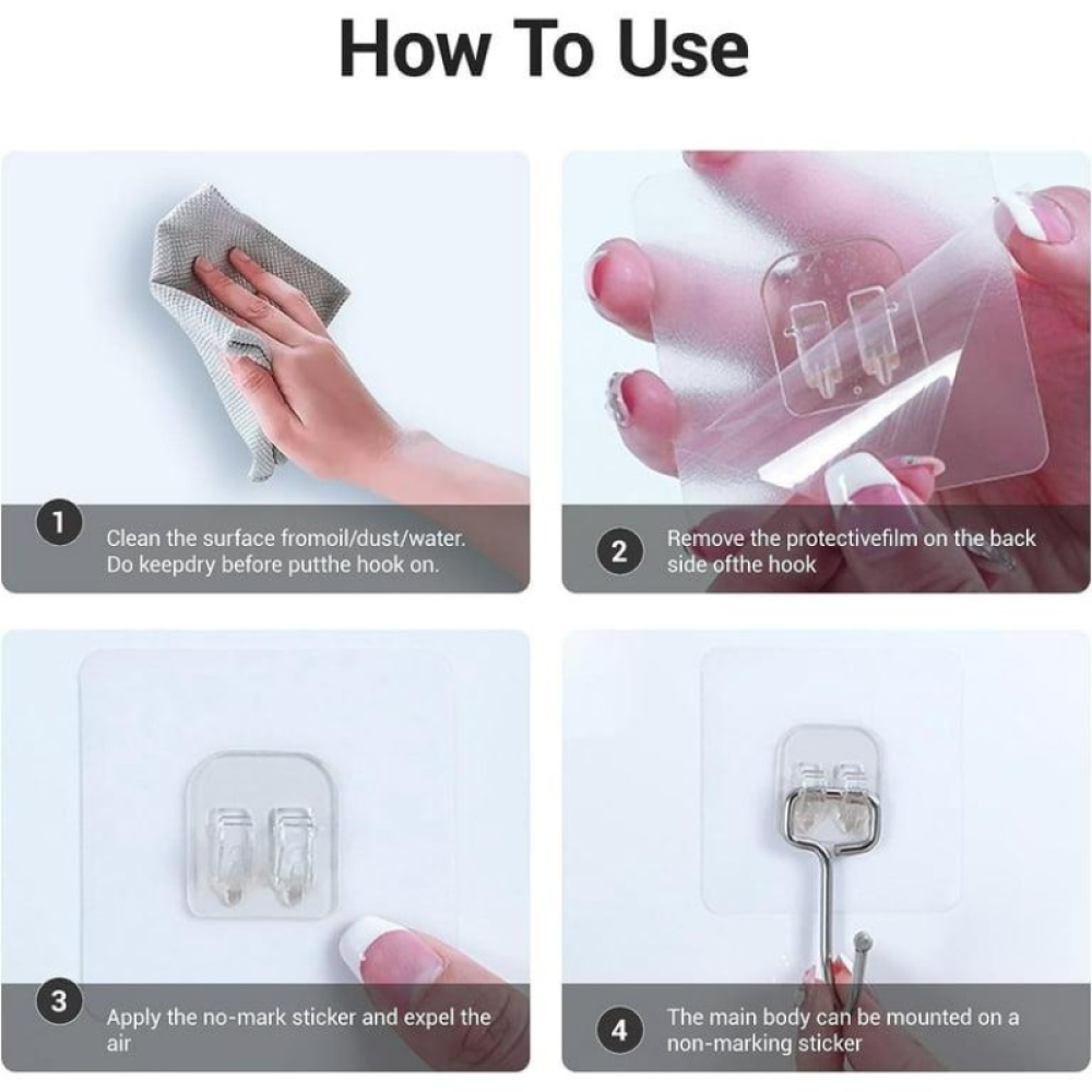  Cârlige adezive, cârlige lipicioase rezistente la 44 lb (max.), cârlige de perete, Engros