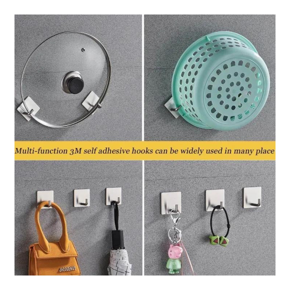  Cuier din oțel inoxidabil cu dublu adeziv, de perete pentru organizare Engros