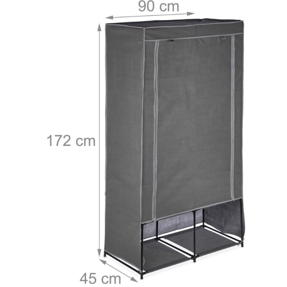  Dulap Textil Casa/ Camping,  gri, 172 x 90 x 45 cm