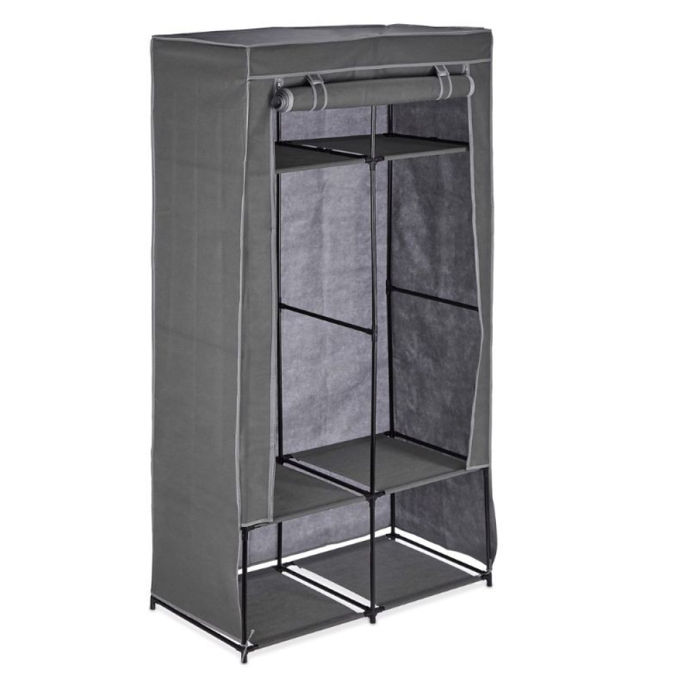  Dulap Textil Casa/ Camping,  gri, 172 x 90 x 45 cm