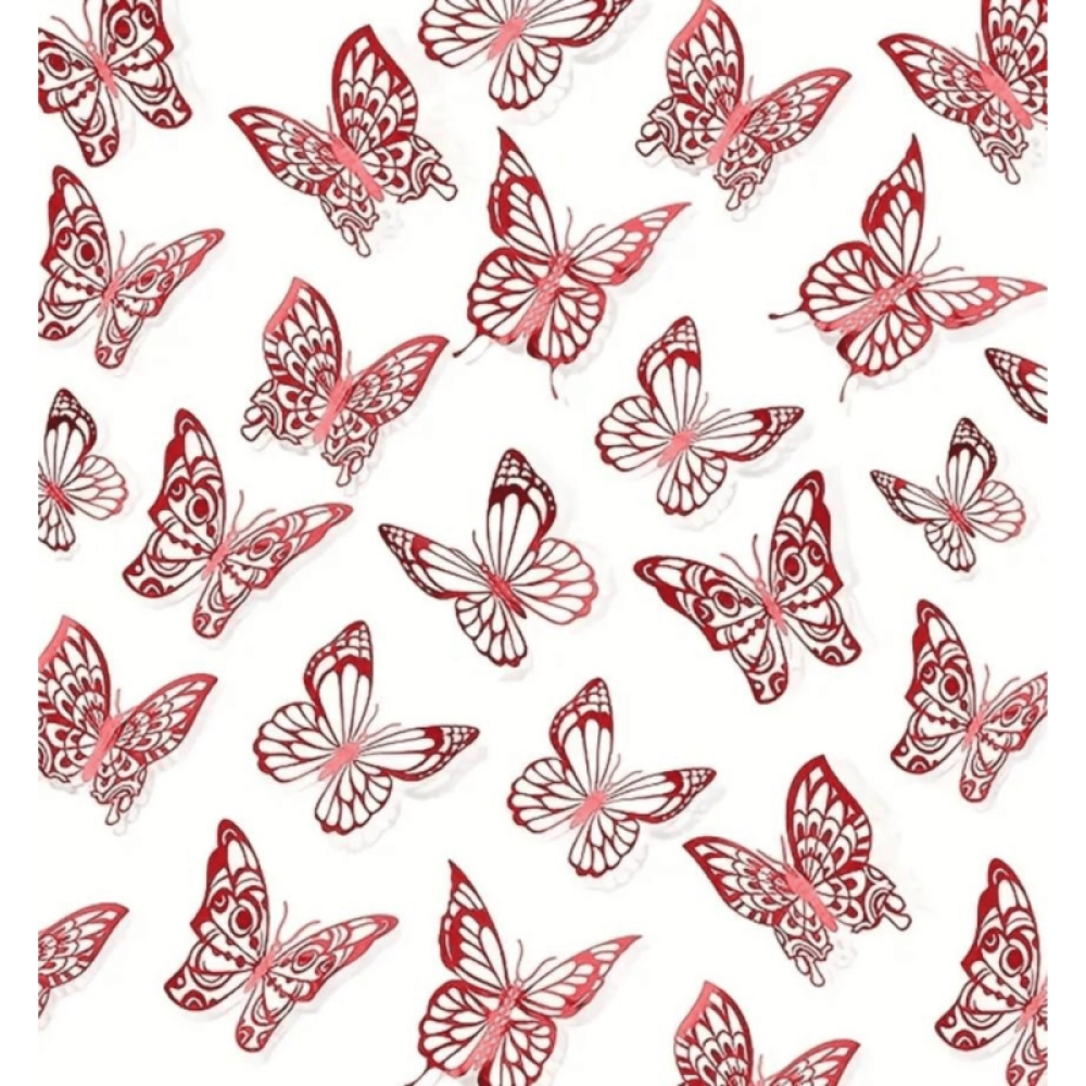  Set Sticker Perete , Fluturi Metalici 3D , Auriu, 12 buc, 11 - 9.5 cm, Auriu, Engros