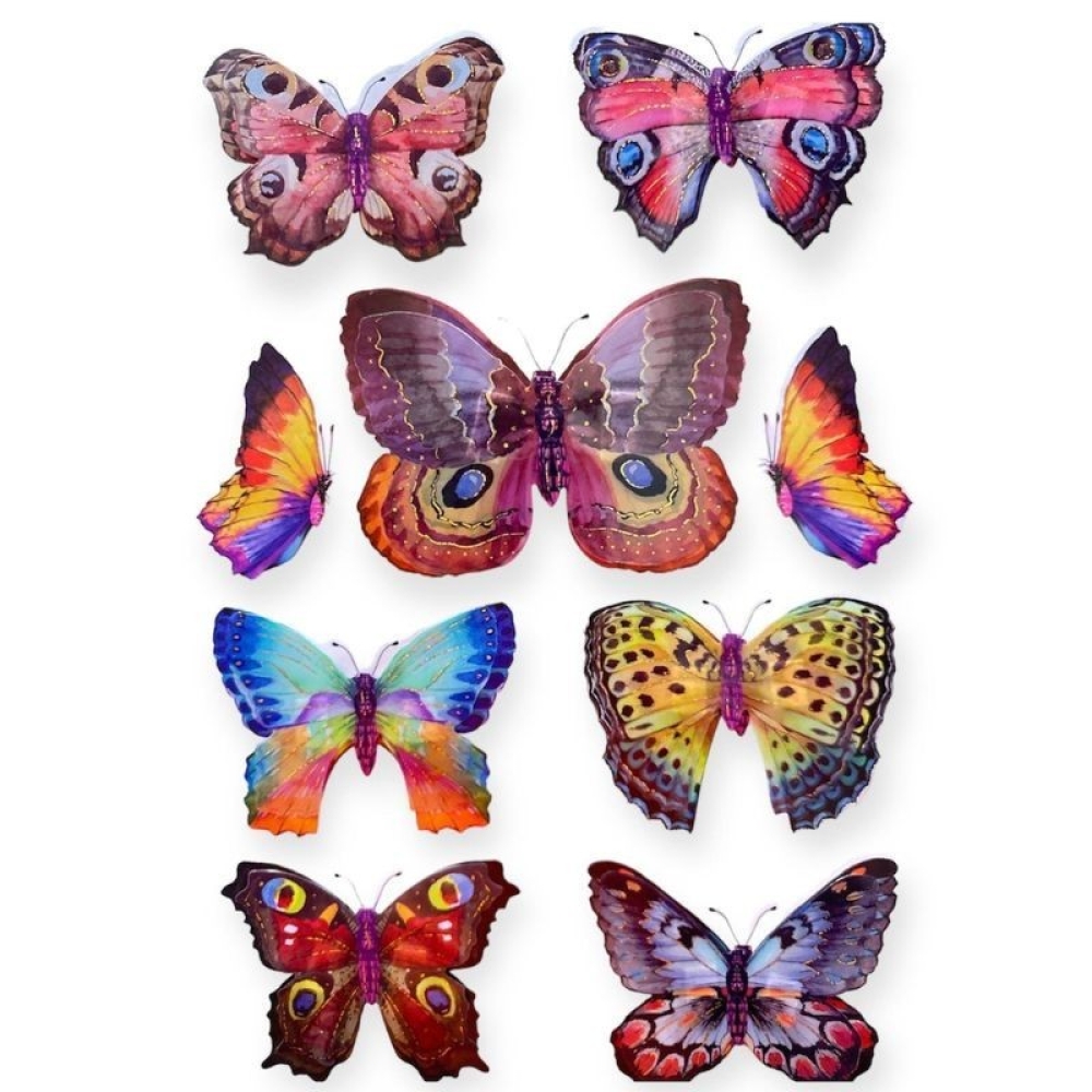  Stickere pentru perete Fluturi multicolor, 50 x 35 cm, Engros