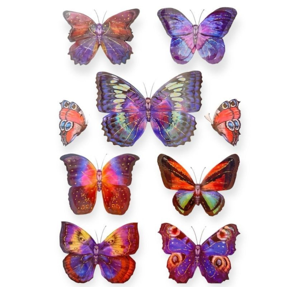  Stickere pentru perete Fluturi multicolor, 50 x 35 cm, Engros