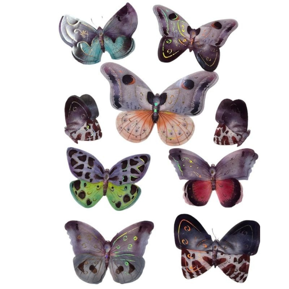  Stickere pentru perete Fluturi multicolor, 50 x 35 cm, Engros