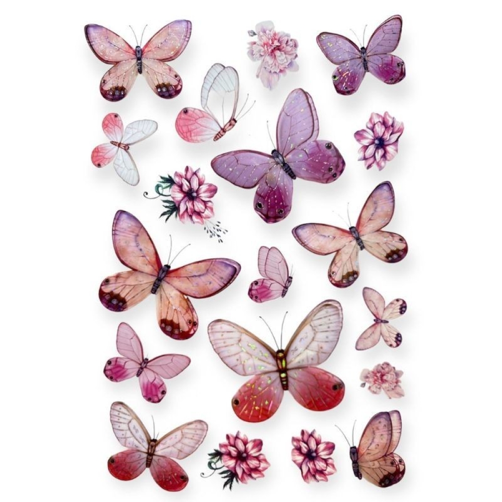  Stickere pentru perete Fluturi multicolor, 50 x 35 cm, Engros