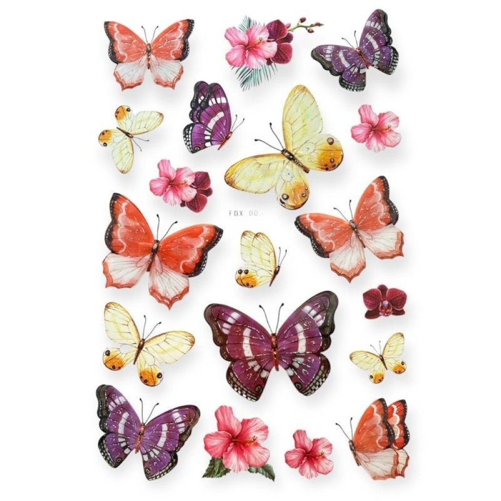  Stickere pentru perete Fluturi multicolor, 50 x 35 cm, Engros
