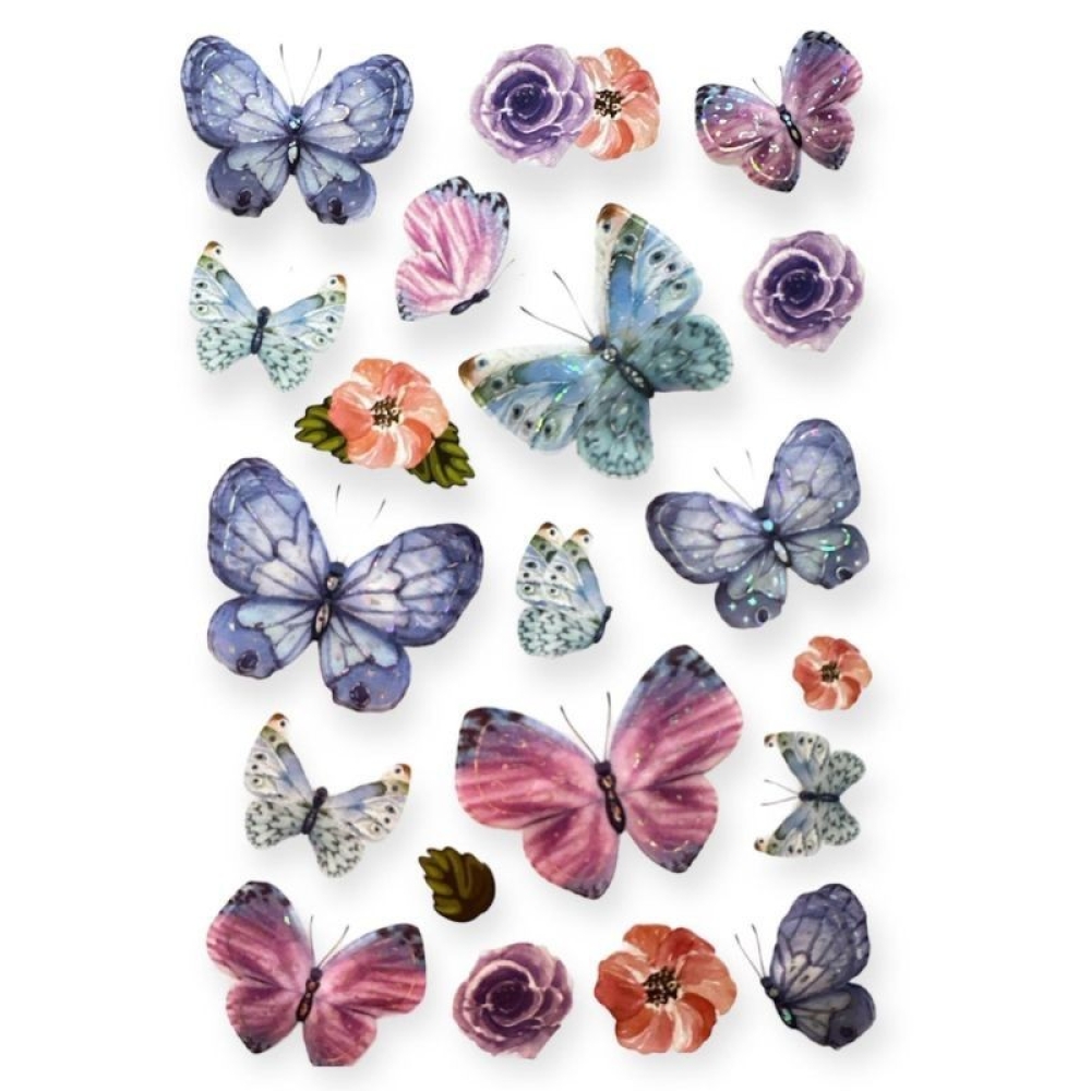  Stickere pentru perete Fluturi multicolor, 50 x 35 cm, Engros