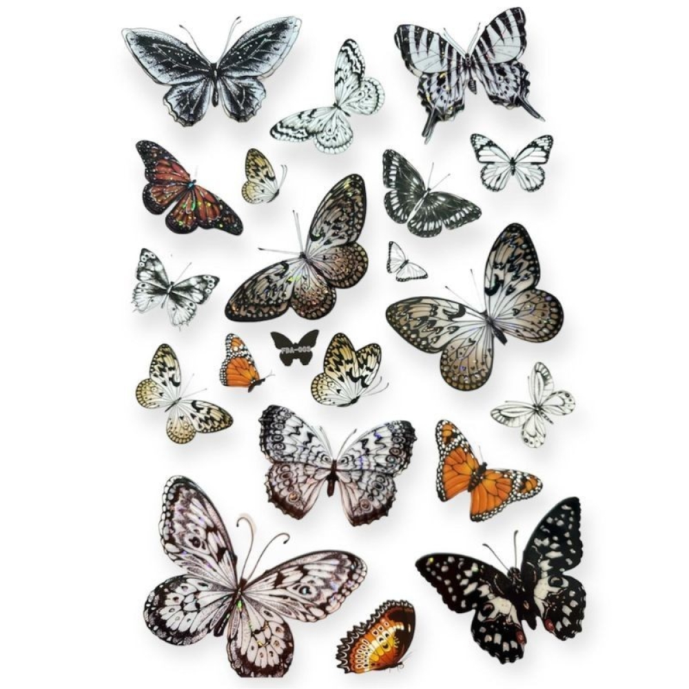  Stickere pentru perete Fluturi multicolor, 50 x 35 cm, Engros
