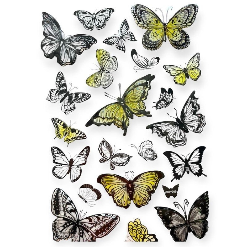  Stickere pentru perete Fluturi multicolor, 50 x 35 cm, Engros