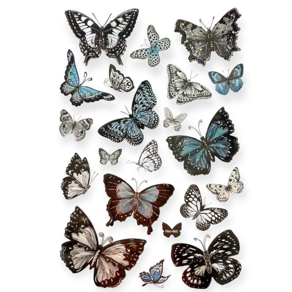  Stickere pentru perete Fluturi multicolor, 50 x 35 cm, Engros