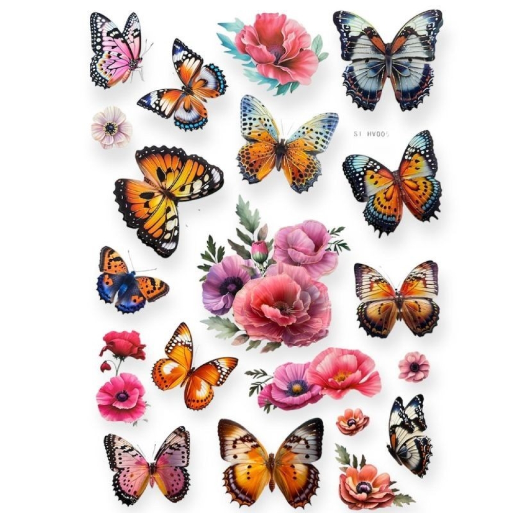  Stickere pentru perete Fluturi multicolor, 50 x 35 cm, Engros
