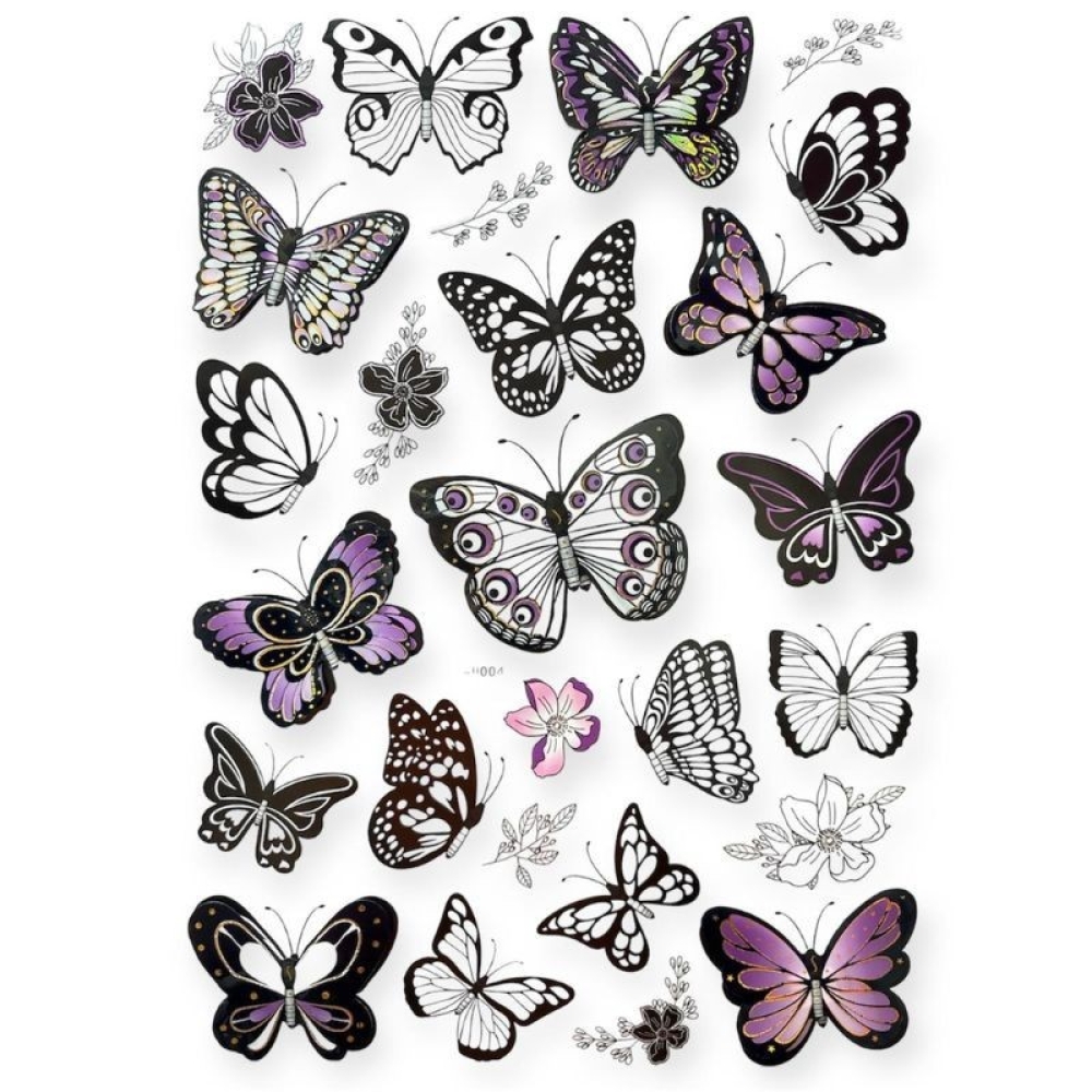  Stickere pentru perete Fluturi multicolor, 50 x 35 cm, Engros