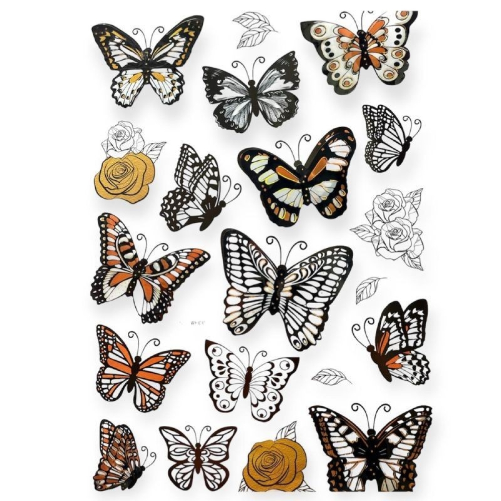  Stickere pentru perete Fluturi multicolor, 50 x 35 cm, Engros
