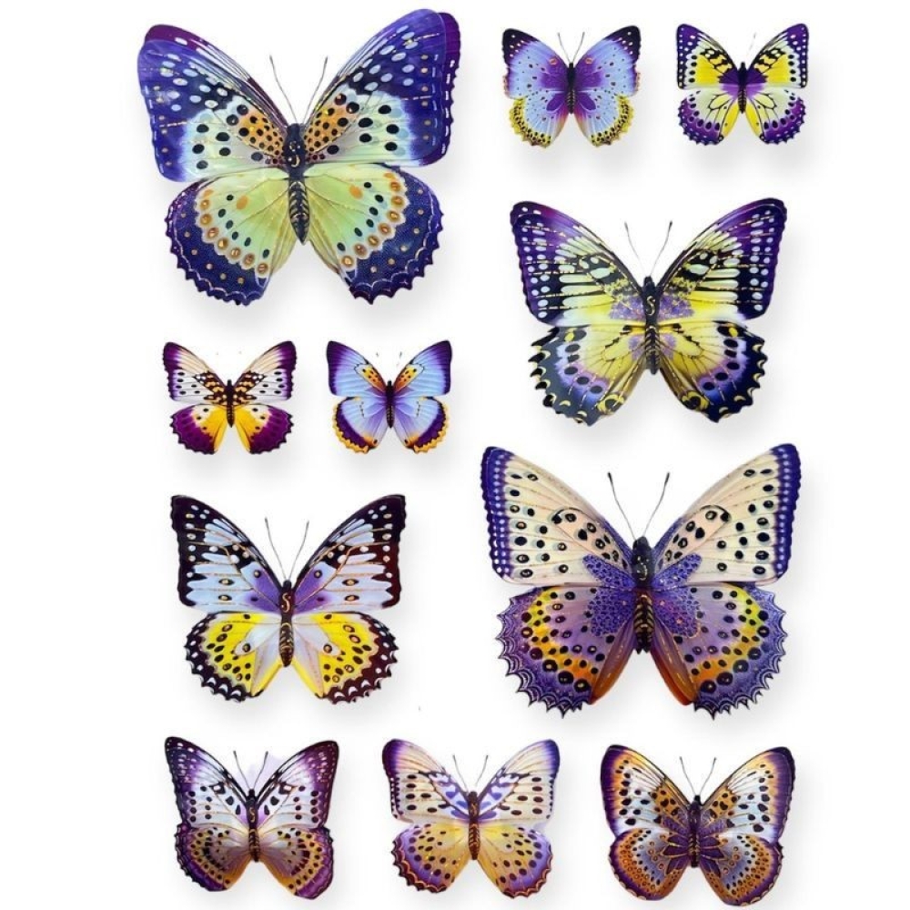  Stickere pentru perete Fluturi multicolor, 50 x 35 cm, Engros