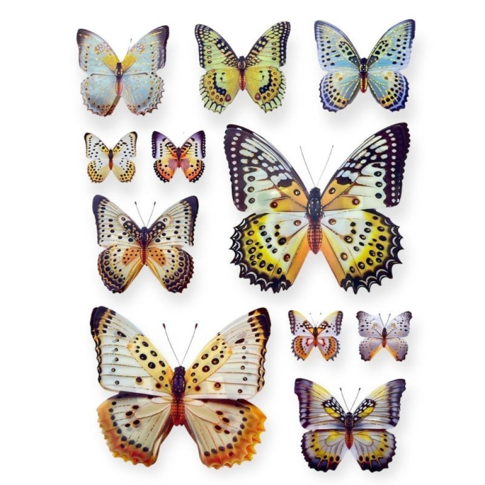  Stickere pentru perete Fluturi multicolor, 50 x 35 cm, Engros
