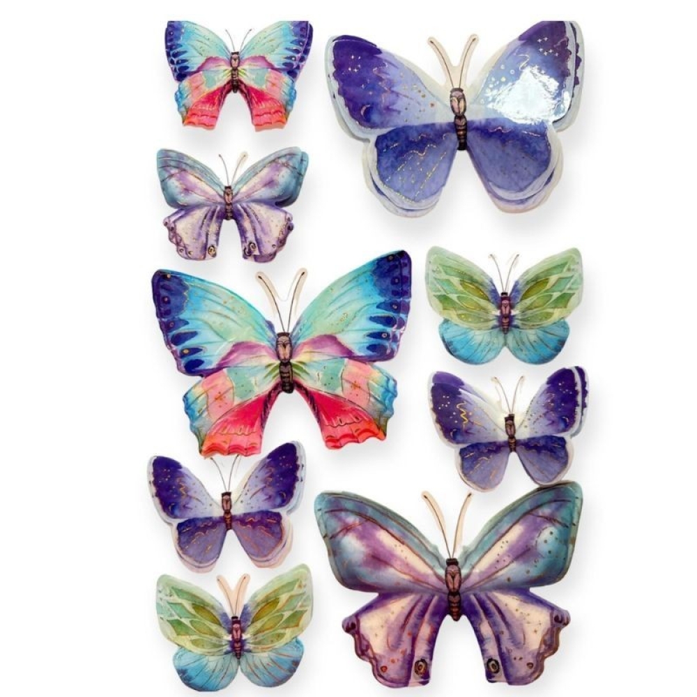  Stickere pentru perete Fluturi multicolor, 50 x 35 cm, Engros