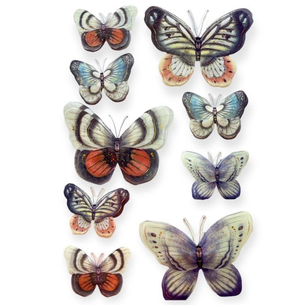  Stickere pentru perete Fluturi multicolor, 50 x 35 cm, Engros
