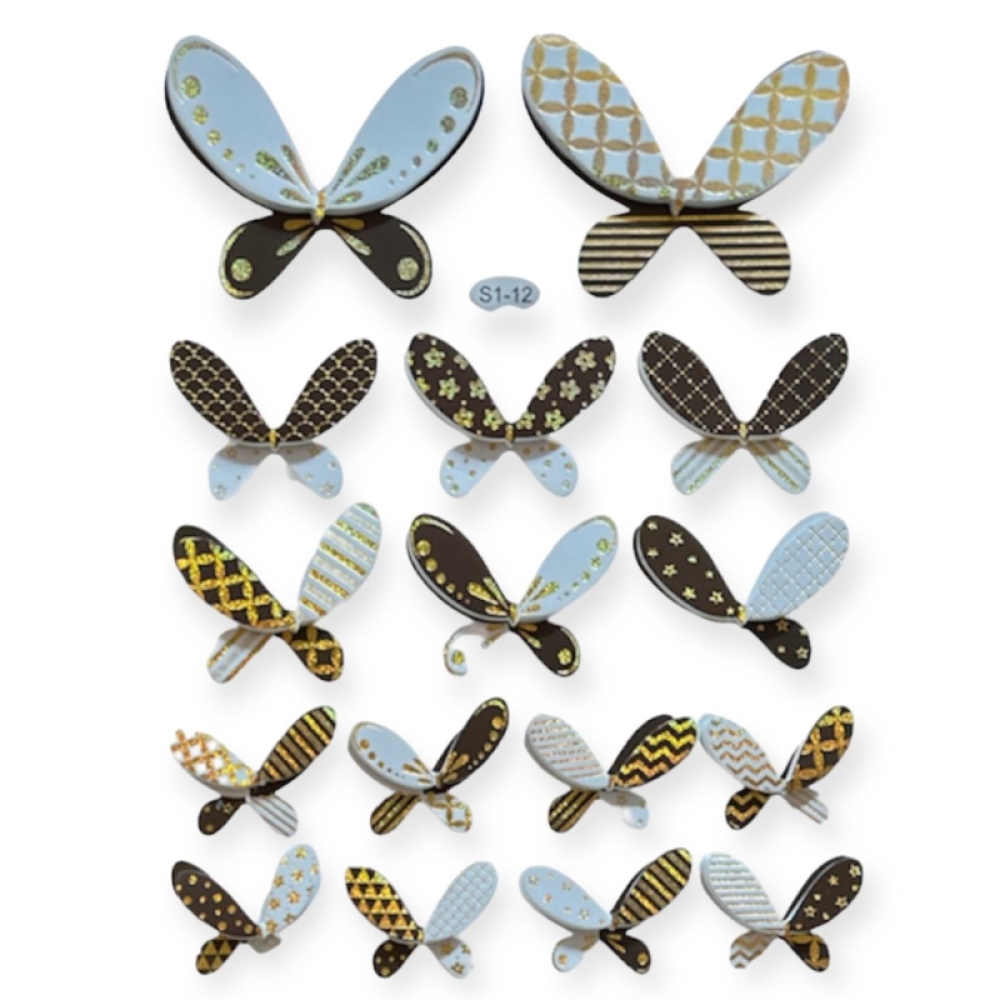  Stickere pentru perete Fluturi multicolor, 21 x 15 cm, Engros