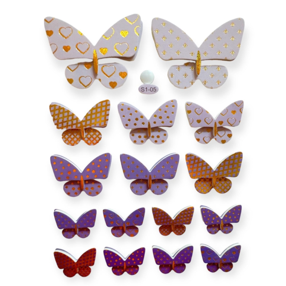  Stickere pentru perete Fluturi multicolor, 21 x 15 cm, Engros