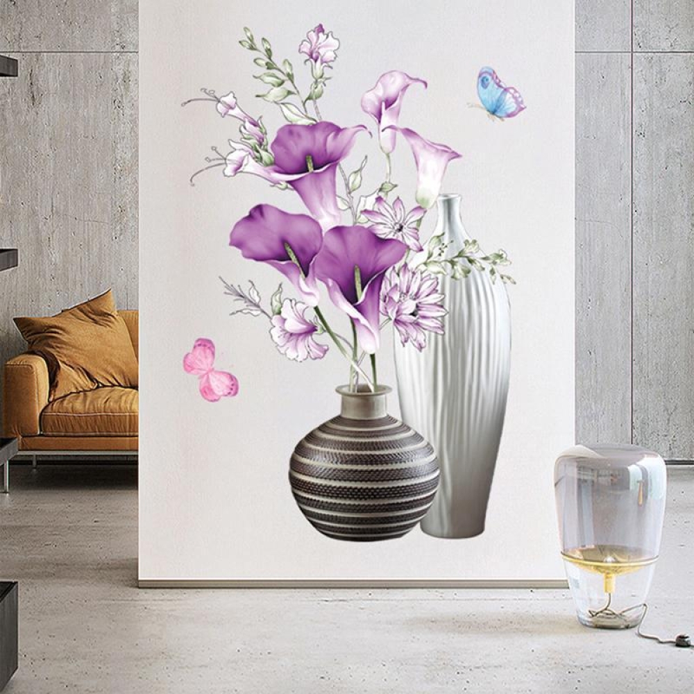  Sticker 3D Vaza cu flori, 50 x 35 cm, Engros