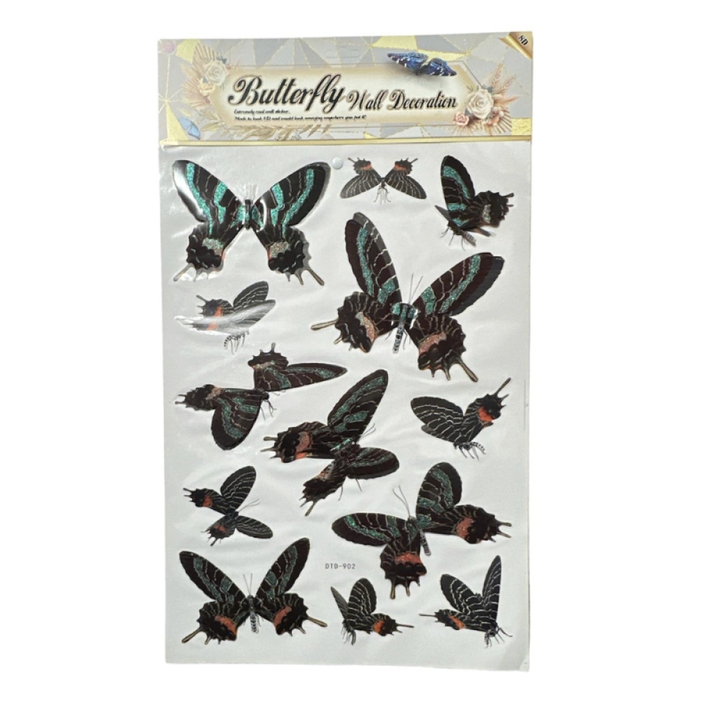  Stickere Decorative de perete cu Fluturi 3D , 50 x 35 cm, Engros