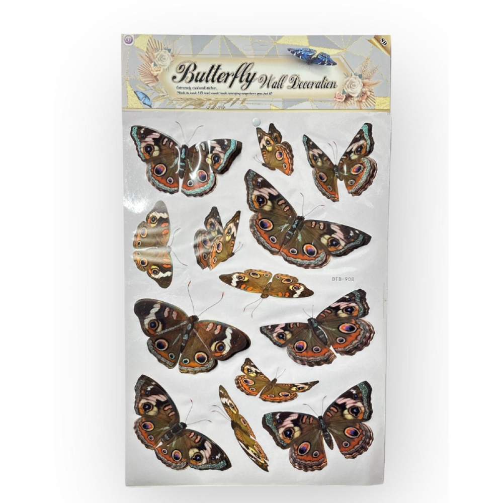 Stickere Decorative de perete cu Fluturi 3D , 50 x 35 cm, Engros