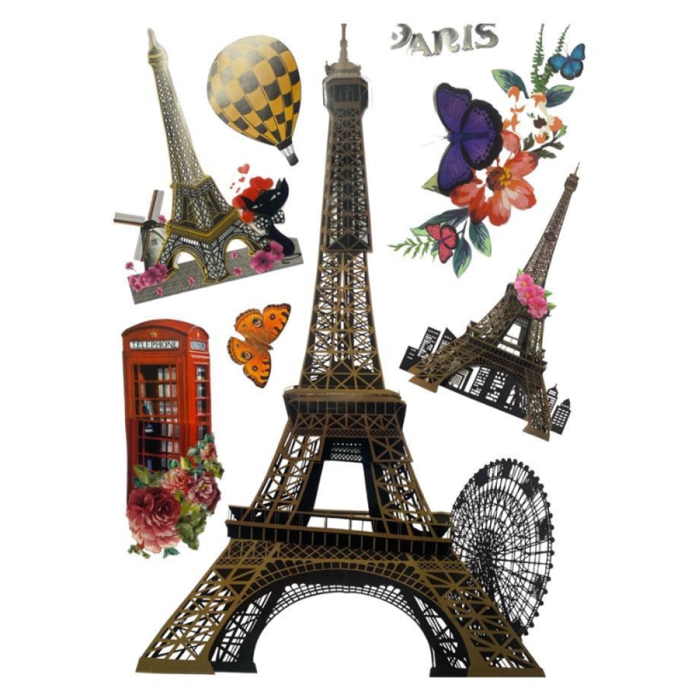  Stickere Decorative de perete 3D, 68 x 50 cm, Diverse modele - Engros