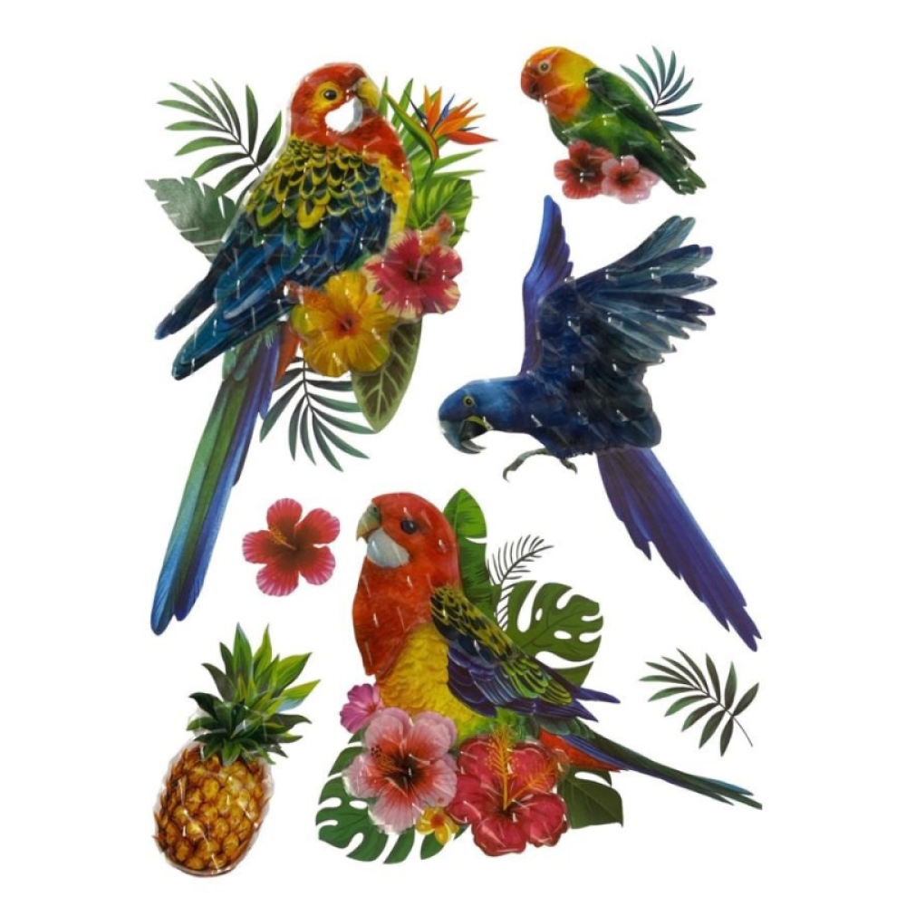  Stickere Decorative de perete Cu Papagali 3D, 40 x 30 cm, Diverse modele - Engros