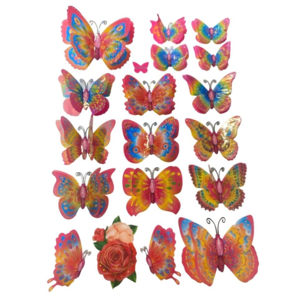  Stickere Decorative de perete 3D Cu Fluturi, 49 x 35 cm, Diverse modele - Engros