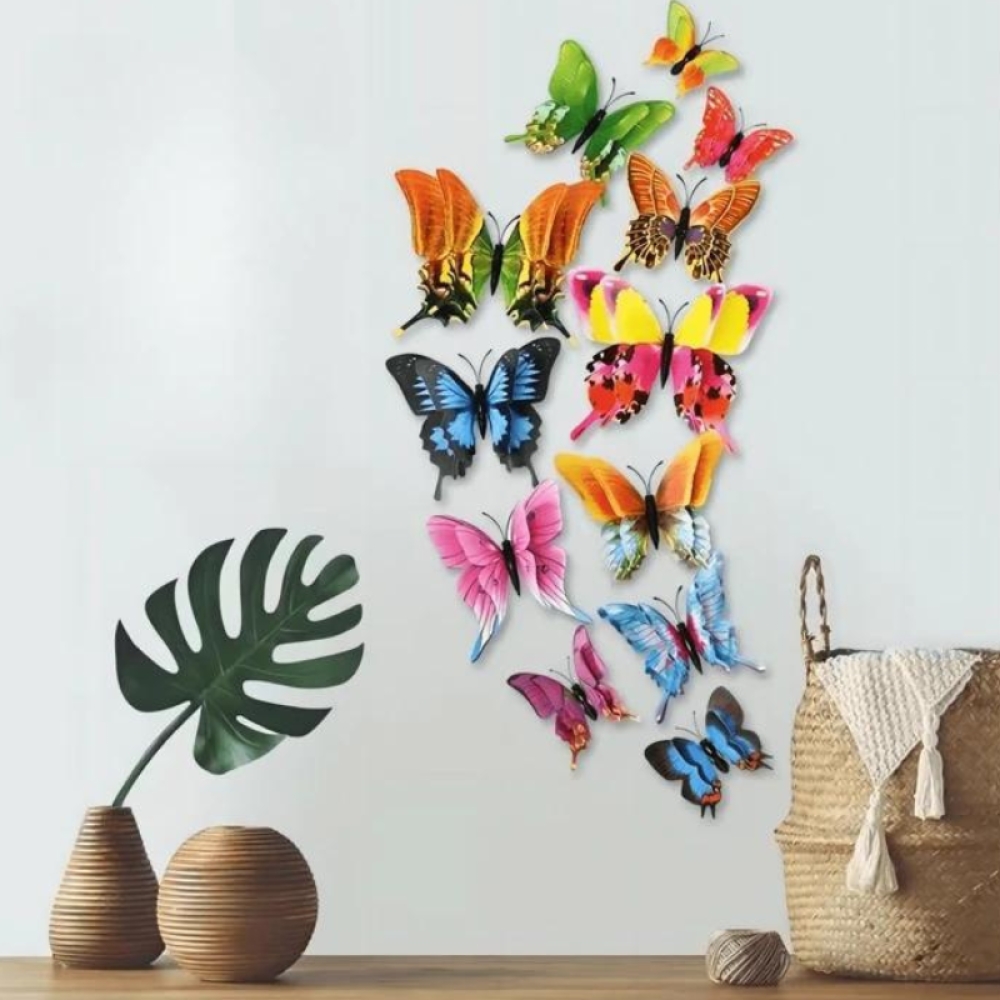  Stickere Decorative de perete 3D Cu Fluturi, 49 x 35 cm, Diverse modele - Engros