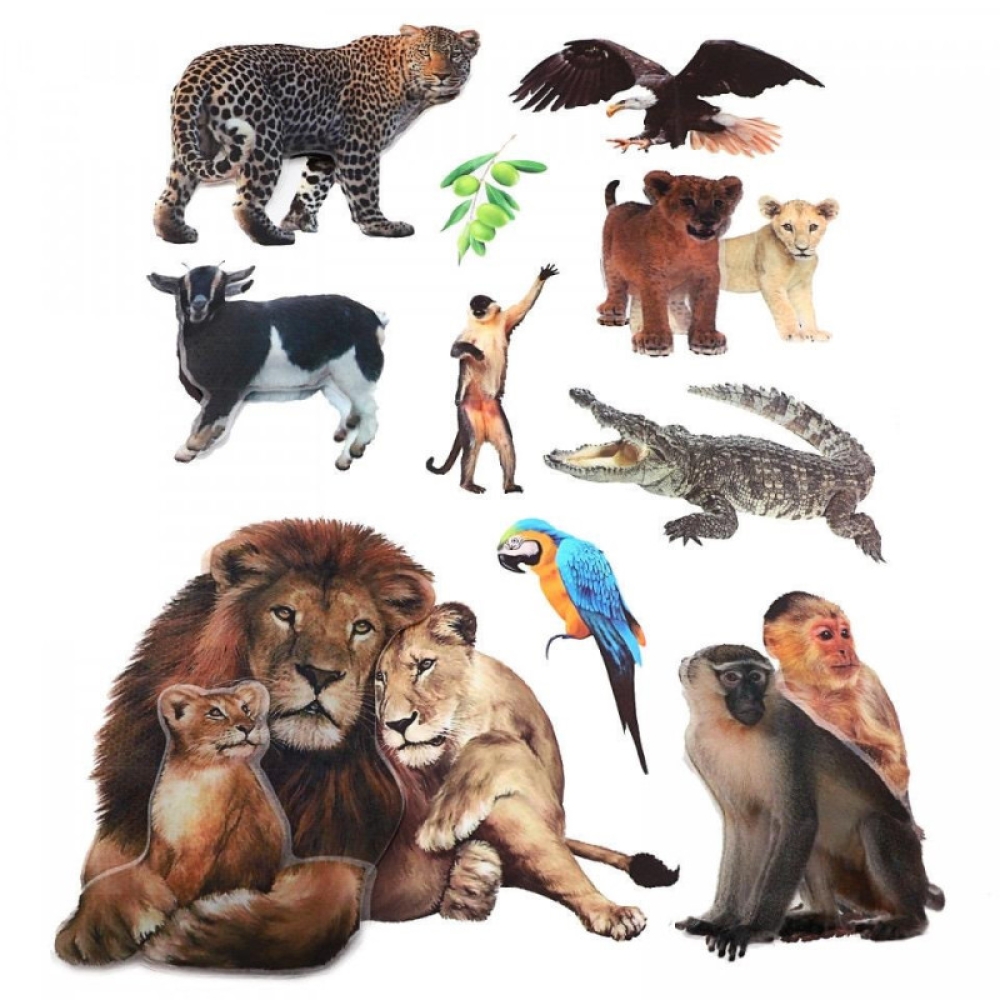  Stickere Decorative copii de perete Animale 3D, 40 x 30 cm, Diverse modele - Engros