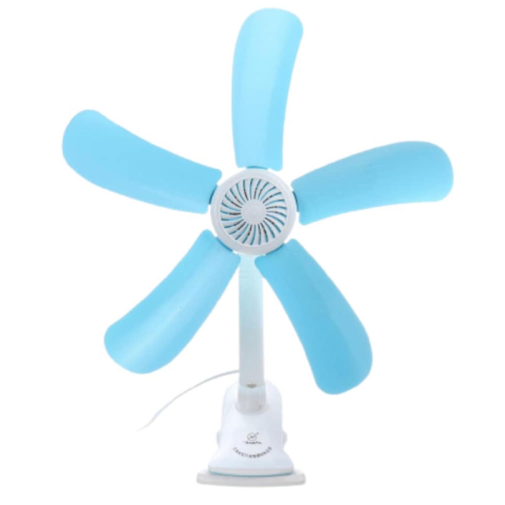  Ventilator Electric multifunctiona, picior pliabil si clips, Alb Albastru - Engros