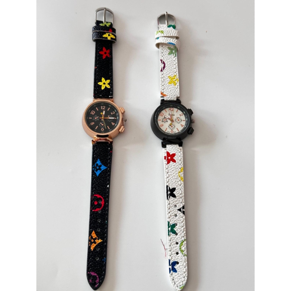  Ceas Dama Curea Colorata Piele - Engros