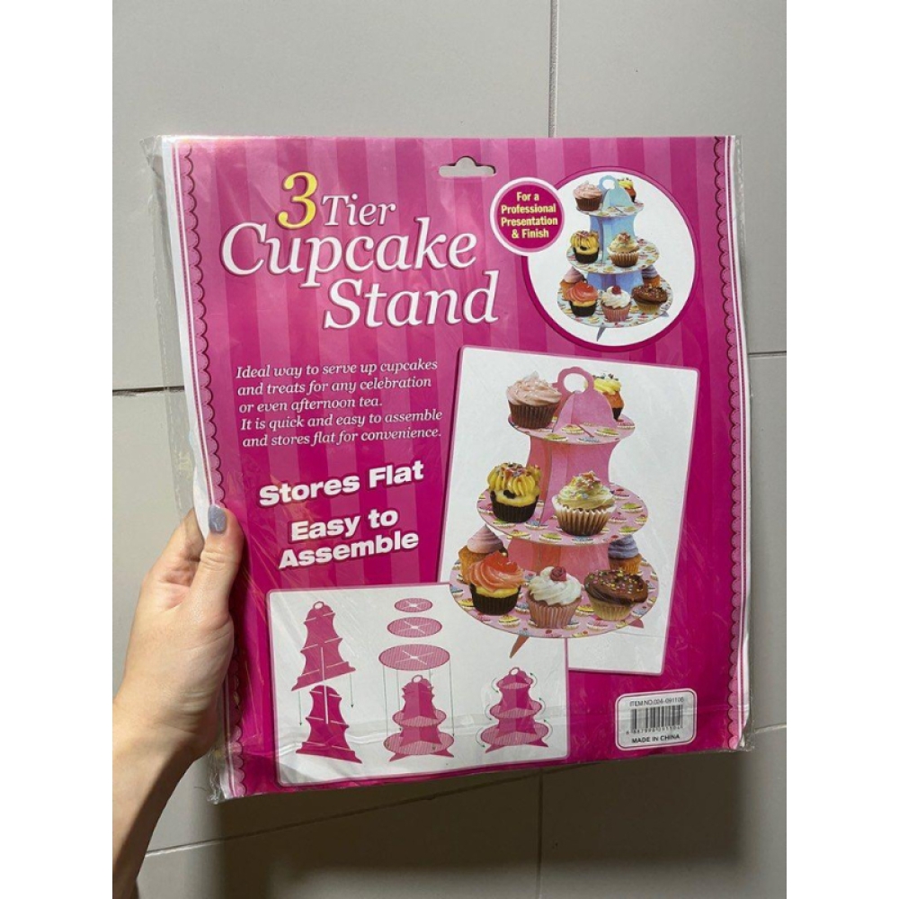  Suport pentru cupcake pentru prăjituri, 3 niveluri, Rotund, din Carton - Engros