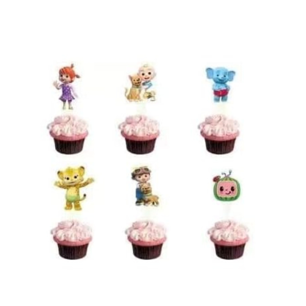  Set Aniversar Cocomelon - 144 Piese, Farfurii, Pahare, Tacâmuri și Decoratiuni