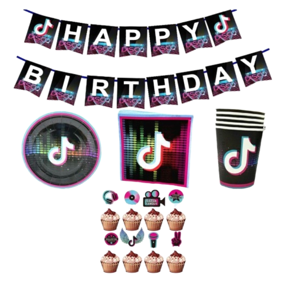  Set Aniversar - 140 Piese, Farfurii, Pahare, Tacâmuri și Decoratiuni, Engros