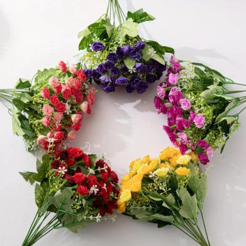  Buchet Floral Artificial 7 Fire, 37 cm, 9 Flori - Engros