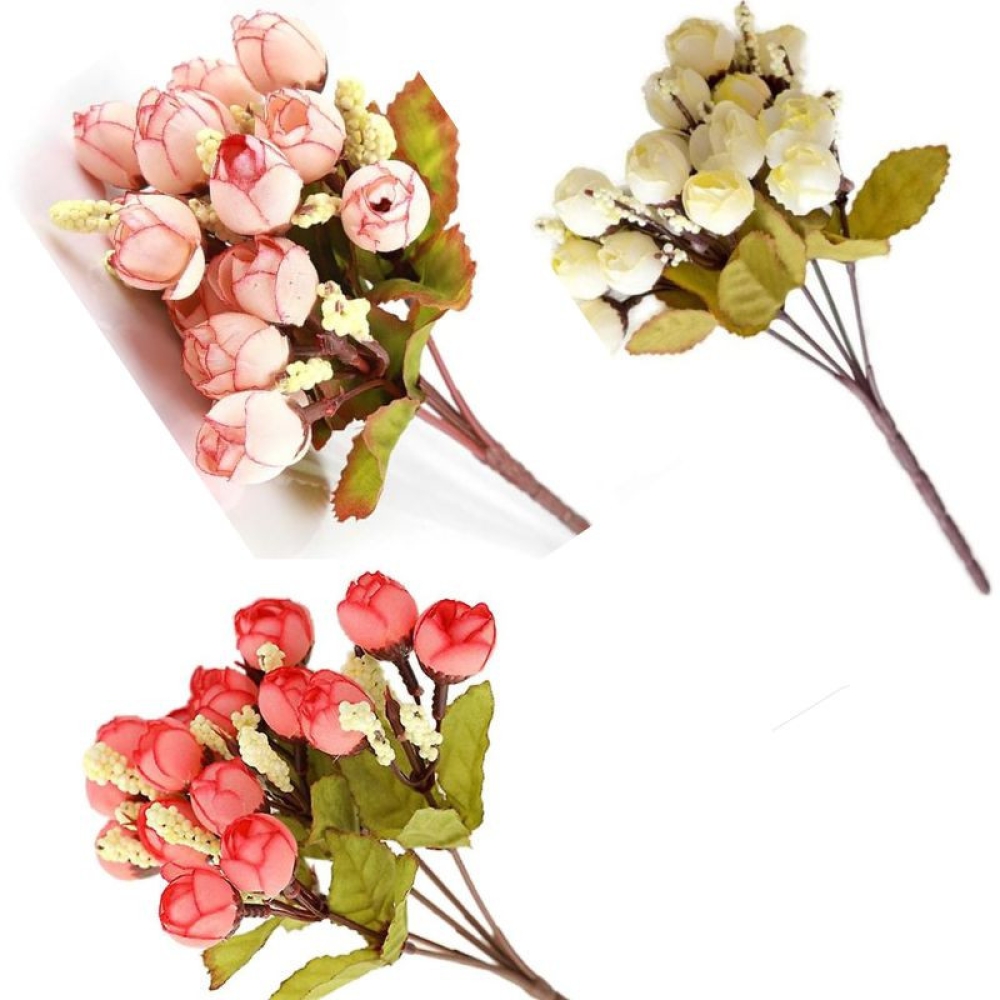  Buchet Trandafir Artificiale 5 Fire, 33 cm, 10 Flori - Engros